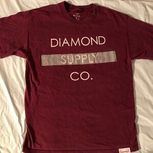 VINTAGE Y2K DIAMOND SUPPLY CO BAR T-SHIRT sz m burgandy